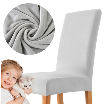 STUHLHUSSE VELOURS Hellgrau