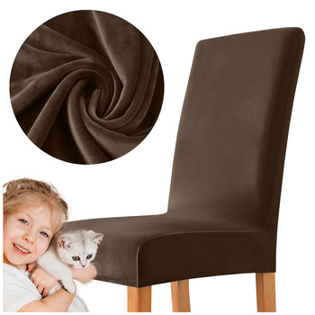 STUHLHUSSE VELOURS Braun