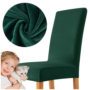 STUHLHUSSE VELOURS DUNKELGRÜN