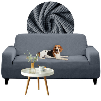 Bezug für ein Sofa, 2-Sitzer Sofa, Länge 145-185 cm, jacquard, dunkelgrau