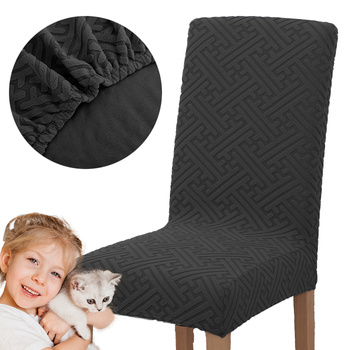 DICKER, JACQUARD PRÄGUNG MUSTER F, STUHLBEZUG SCHWARZ