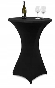 Abdeckung, flexible Tischdecke für Cocktailtisch 80cm BLACK