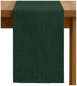 Zarter MUSSELIN-TISCHLÄUFER, Dunkelgrün 40×275 cm