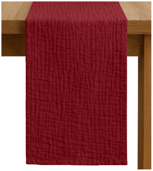 Zarter MUSSELIN-TISCHLÄUFER, bordeaux 40×275 cm