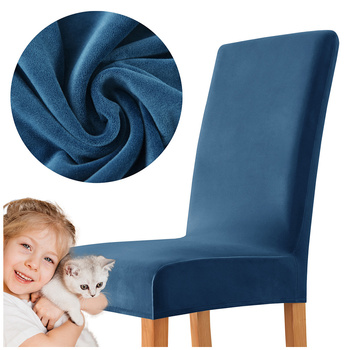 STUHLHUSSE VELVET DUNKELBLAU