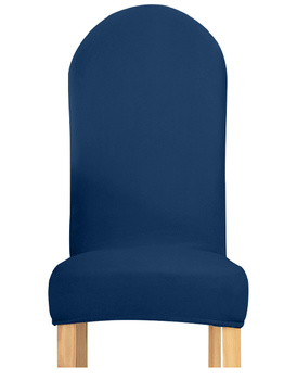Der Bezug für einen Stuhl mit abgerundeter Rückenlehne, Velours, MARINEBLAU.