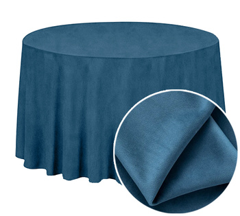 Runde Tischdecke, mattes Velours, 320 cm, blau