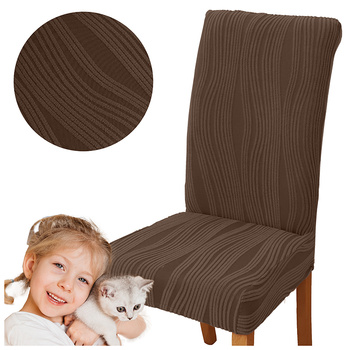 STUHLHUSSE JACQUARD – STRUKTURSTOFF MIT STREIFEN – BRAUN