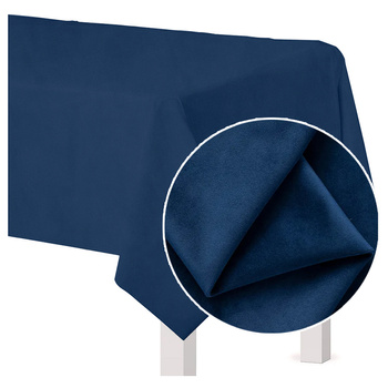 Tischdecke in marineblau, MATTER VELOURS, quadratisch 140x240cm