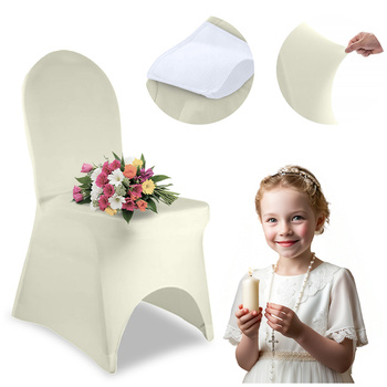 Bankett-Stuhlhussen, elastisch, standard, ecru
