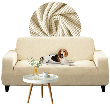 Bezug für ein Sofa, 4-Sitzer-Sofa, 235-300 cm lang CREME