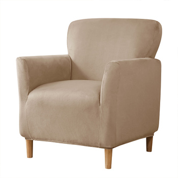 Bezug für Sessel in Größe S, Velours-Plüsch, BEIGE, CAPPUCCINO