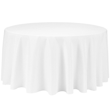 Weißes Tischtuch für runden Tisch 290 cm