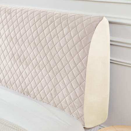 KOPFTEIL-HUSSE FÜR BETT GESTEPPT CREMEFARBEN