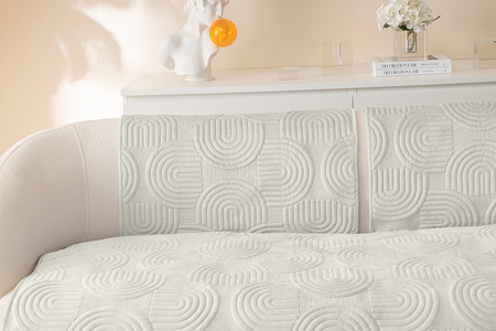 MATTE ÜBERWURF BEZUG für SOFA Couch 90x160 cm, CREME, ERHABENES MUSTER