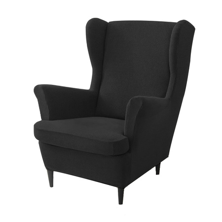 Bezug für Ohrensessel Jacquard Schwarz