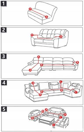 Bezug für ein Sofa, 4-Sitzer-Sofa, 235- 300 cm lang, hellgrau