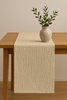 Zarter MUSSELIN-TISCHLÄUFER, beige 40×275 cm