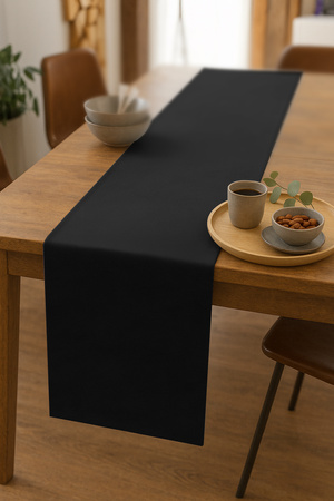 VELOURS Tischläufer SCHWARZ 40x275 cm