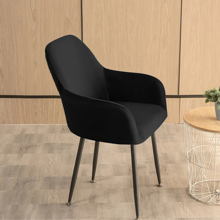 Stuhlhusse für Schalensessel, Velours, Schwarz, Apple Sevilla
