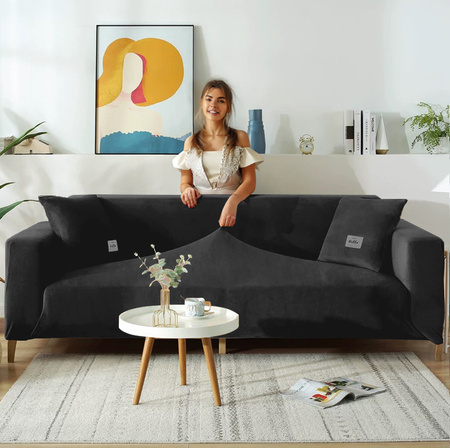 Bezug für ein Sofa, 3-Sitzer-Sofa, 190- 230 cm lang, schwarz