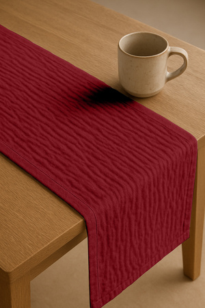 Zarter MUSSELIN-TISCHLÄUFER, bordeaux 40×275 cm
