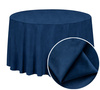 Runde Tischdecke, mattes Velours, 320 cm, Marineblau
