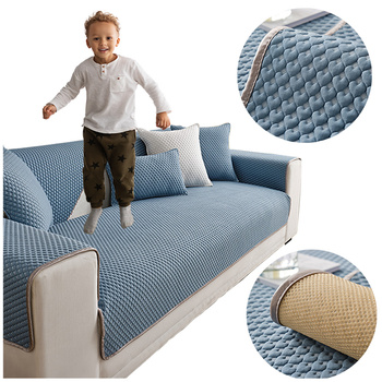 MATTE, SOFAÜBERZUG mit HERZEN-MUSTER in der Farbe MARINEBLAU 90x210 cm