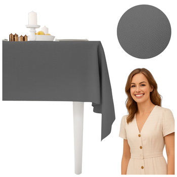 Dunkelgrau rechteckiges Tischtuch 140x240cm