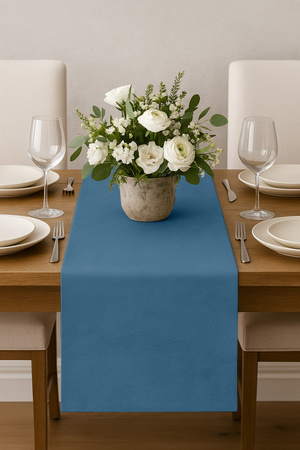 VELOURS Tischläufer KÜHLES BLAU 40x275 cm
