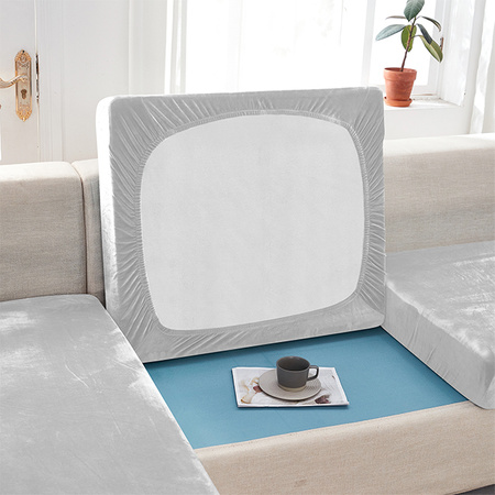 Sofa sitzkissenbezug, Velours, Hellgrau, 80-100 cm
