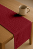 Zarter MUSSELIN-TISCHLÄUFER, bordeaux 40×275 cm