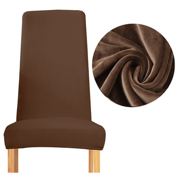 BEZUG für Stuhl mit schmaler Rückenlehne, DICKER VELOURS, BRAUN