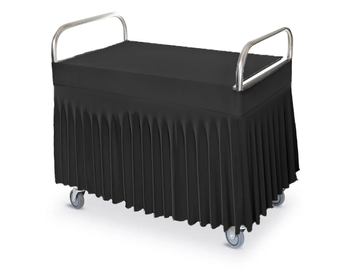 Tischdecke, Tischbezug für kellnerwagen 85cm mit skirting und volant SCHWARZ