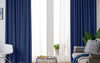 Glatter Verdunkelungsvorhang 90% in Marineblau 140x250 cm.  Dicker Stoff und einfache Gardine mit Ösen