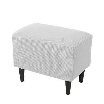 Jacquard Bezug Für Fußbank, Pouf, Hellgrau