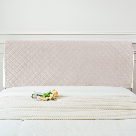 KOPFTEIL-HUSSE FÜR BETT GESTEPPT CREMEFARBEN