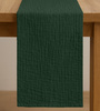 Zarter MUSSELIN-TISCHLÄUFER, Dunkelgrün 40×275 cm
