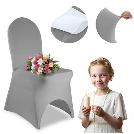 Bankett-Stuhlhussen, elastisch, standard, grau