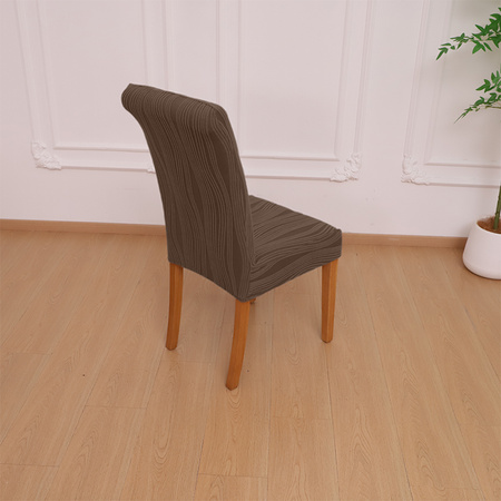 STUHLHUSSE JACQUARD – STRUKTURSTOFF MIT STREIFEN – BRAUN