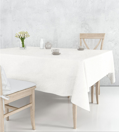 Matt Velours Tischdecke in Milchweiß - Nach Maß.