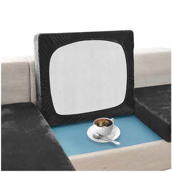 Sofa sitzkissenbezug, Velours, Schwarz 150-190 cm