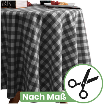 Tischdecke mit schwarzem Karo – nach Maß