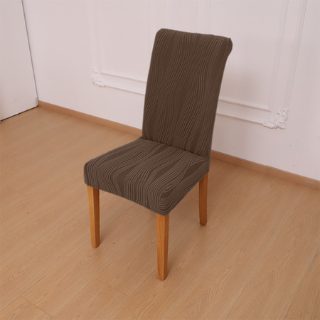 STUHLHUSSE JACQUARD – STRUKTURSTOFF MIT STREIFEN – BRAUN