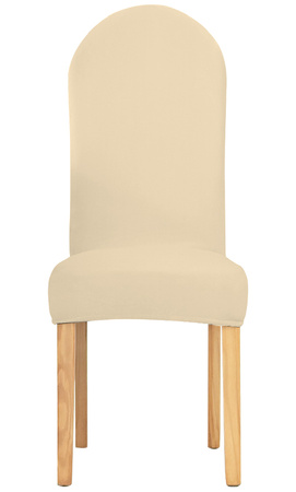 Der Bezug für einen Stuhl mit abgerundeter Rückenlehne, Velours, creme