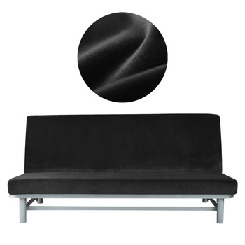 Velvet Bezug Für Schlafsofa Schwarz