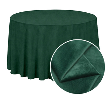 Tischdecke in dunkelgrün, MATTER VELOURS, rund, mit einem Durchmesser von 320 cm