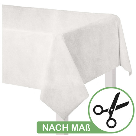 Matt Velours Tischdecke in Milchweiß - Nach Maß.