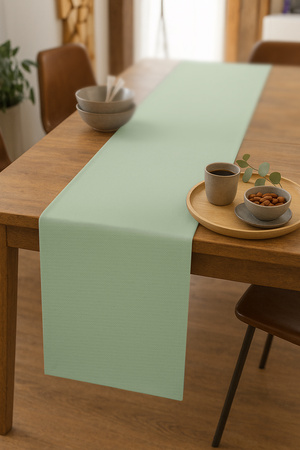Glatter Tischläufer OLIVGRÜN 40x275 cm