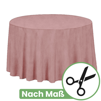 Runde Tischdecke nach Maß, matter Velours, Rosa